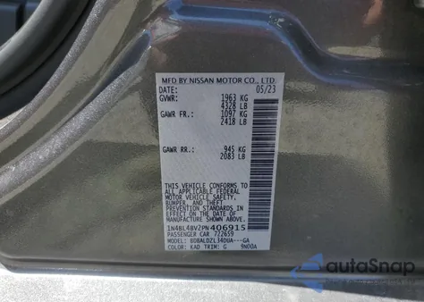 2023 Nissan Altima S из США, поврежденный, VIN 1N4BL4BV2PN406915